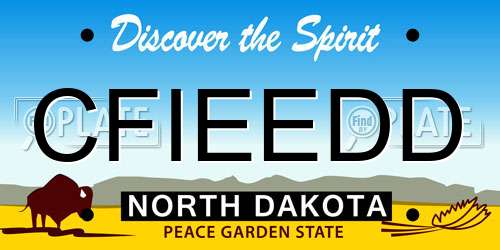 CFIEEDD North Dakota License Plate