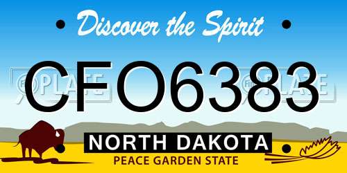 CFO6383 North Dakota License Plate