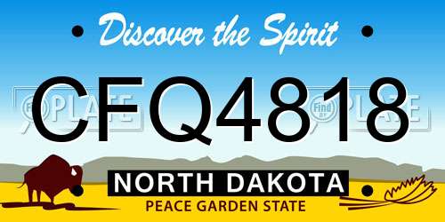 CFQ4818 North Dakota License Plate