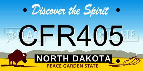 CFR405 North Dakota License Plate