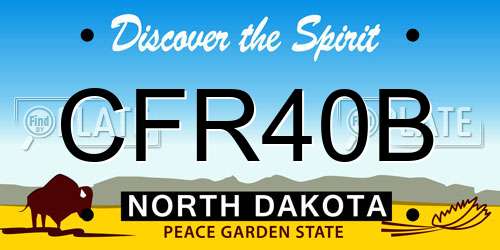 CFR40B North Dakota License Plate