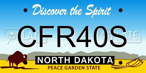 CFR40S North Dakota License Plate