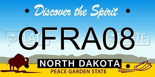 CFRA08 North Dakota License Plate