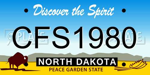 CFS1980 North Dakota License Plate