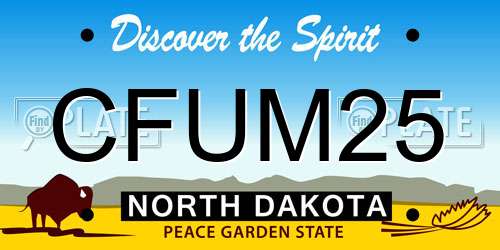 CFUM25 North Dakota License Plate