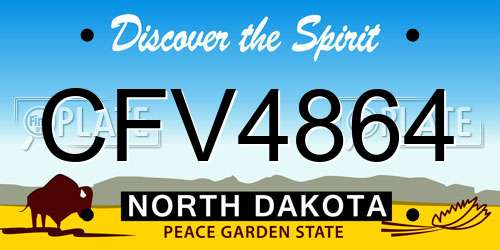 CFV4864 North Dakota License Plate