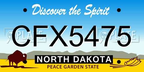 CFX5475 North Dakota License Plate