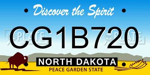 CG1B720 North Dakota License Plate