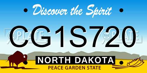 CG1S720 North Dakota License Plate