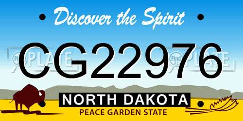 CG22976 North Dakota License Plate