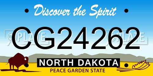 CG24262 North Dakota License Plate