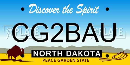 CG2BAU North Dakota License Plate