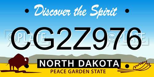 CG2Z976 North Dakota License Plate