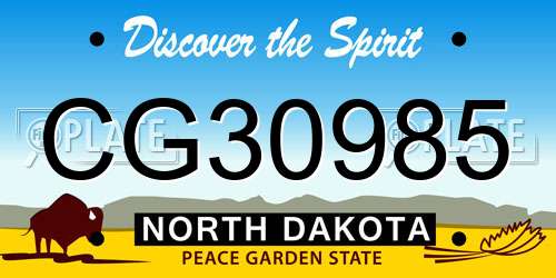 CG30985 North Dakota License Plate
