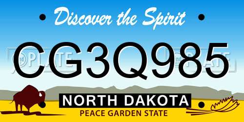 CG3Q985 North Dakota License Plate