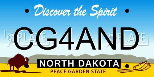 CG4AND North Dakota License Plate