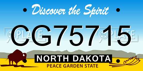 CG75715 North Dakota License Plate