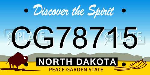 CG78715 North Dakota License Plate