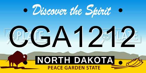 CGA1212 North Dakota License Plate