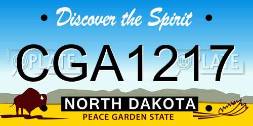 CGA1217 North Dakota License Plate
