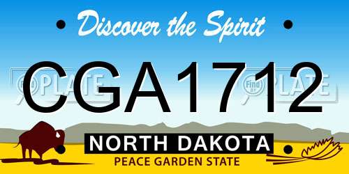 CGA1712 North Dakota License Plate