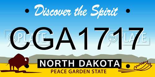 CGA1717 North Dakota License Plate