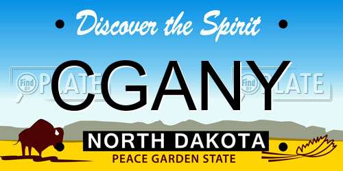 CGANY North Dakota License Plate