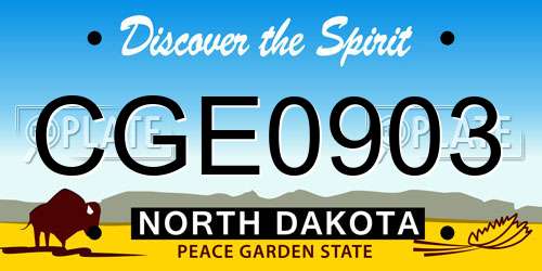 CGE0903 North Dakota License Plate