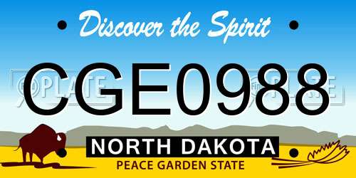 CGE0988 North Dakota License Plate