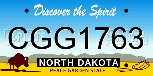 CGG1763 North Dakota License Plate
