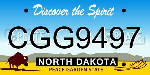 CGG9497 North Dakota License Plate