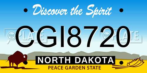 CGI8720 North Dakota License Plate