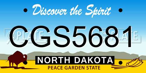 CGS5681 North Dakota License Plate
