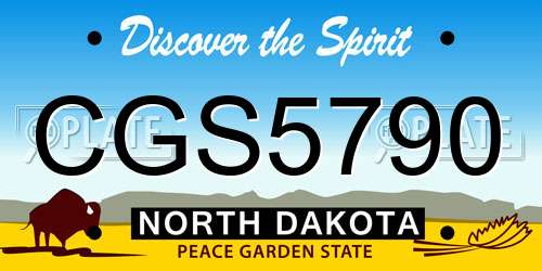 CGS5790 North Dakota License Plate