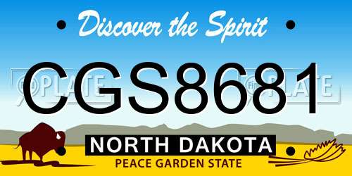CGS8681 North Dakota License Plate