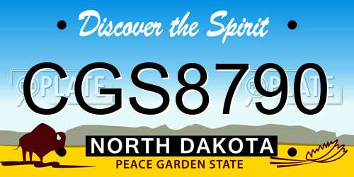 CGS8790 North Dakota License Plate