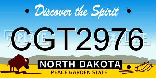 CGT2976 North Dakota License Plate