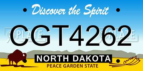 CGT4262 North Dakota License Plate