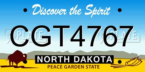 CGT4767 North Dakota License Plate