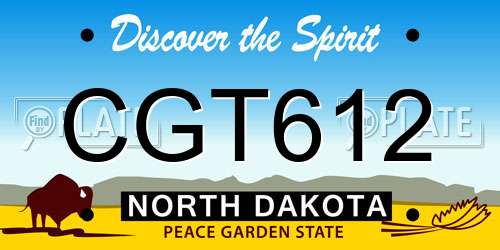 CGT612 North Dakota License Plate