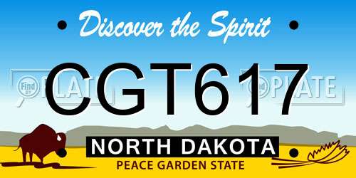 CGT617 North Dakota License Plate