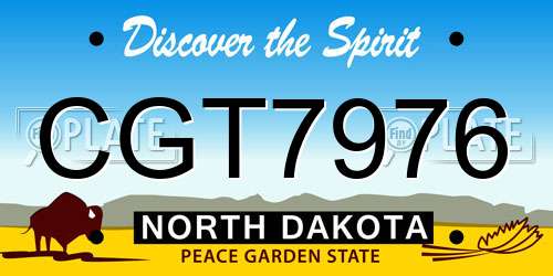 CGT7976 North Dakota License Plate