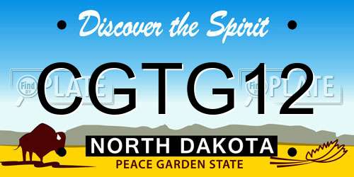 CGTG12 North Dakota License Plate