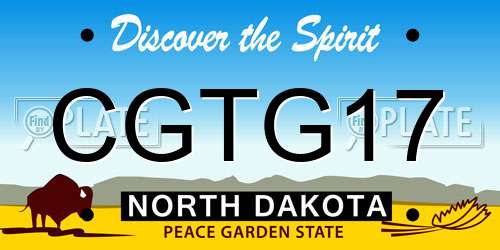 CGTG17 North Dakota License Plate
