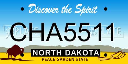 CHA5511 North Dakota License Plate