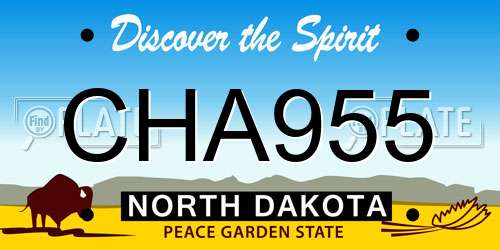 CHA955 North Dakota License Plate