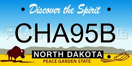 CHA95B North Dakota License Plate