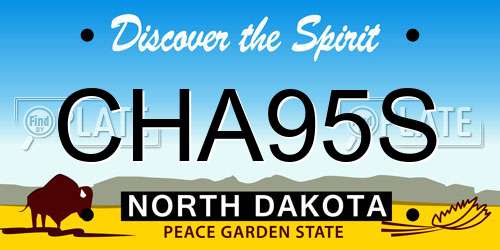 CHA95S North Dakota License Plate