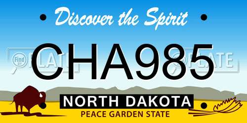 CHA985 North Dakota License Plate