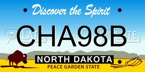 CHA98B North Dakota License Plate